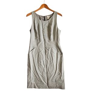 J. Crew Super 120s Wool Dress Sleeveless Career‎ Workwear Gray Size 10